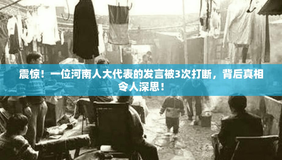 震惊！一位河南人大代表的发言被3次打断，背后真相令人深思！