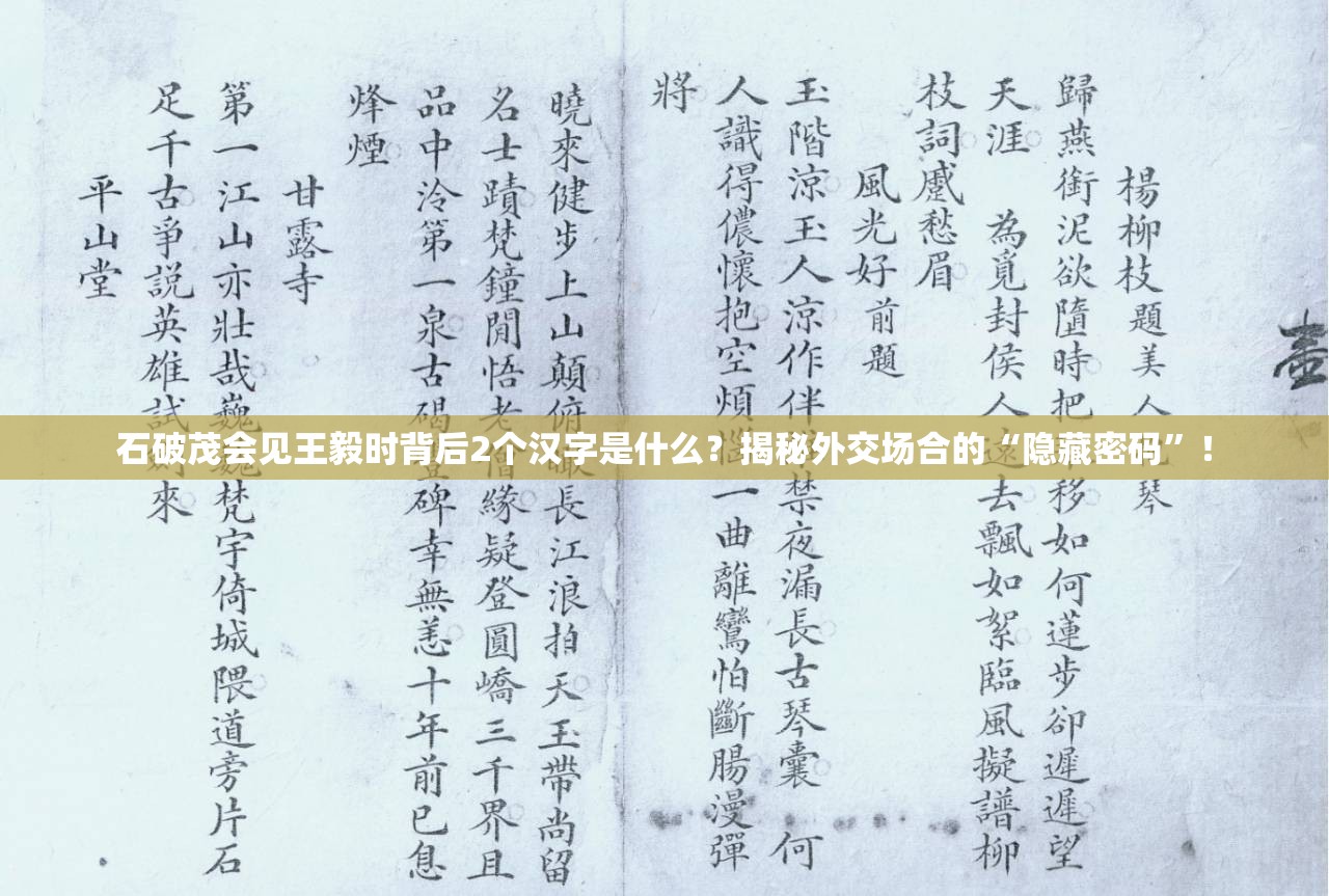 石破茂会见王毅时背后2个汉字是什么