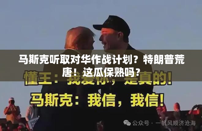 马斯克听取对华作战计划？特朗普荒唐！这瓜保熟吗？